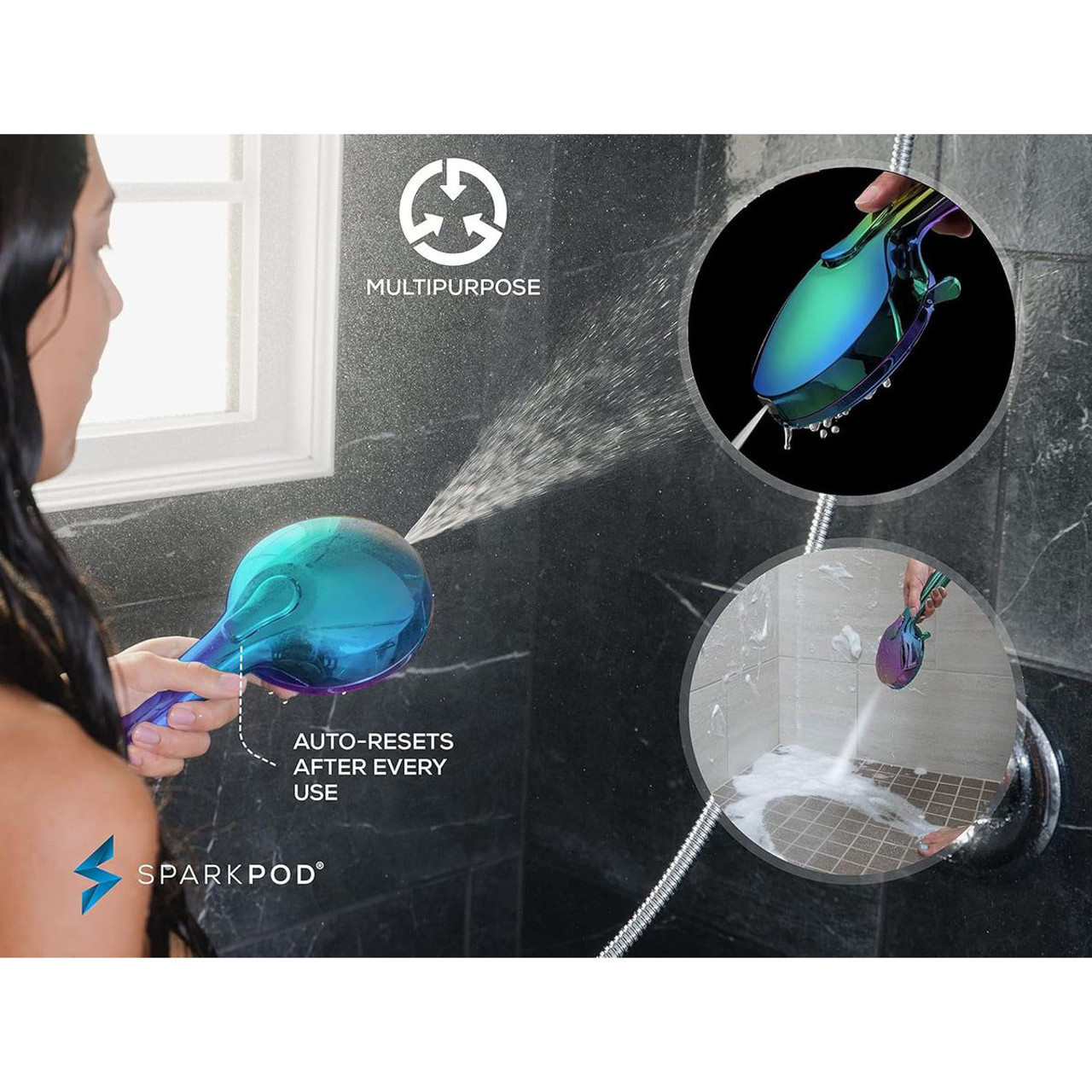 SparkPod® 5-Inch 9-Spray Settings Handheld Shower Head product image