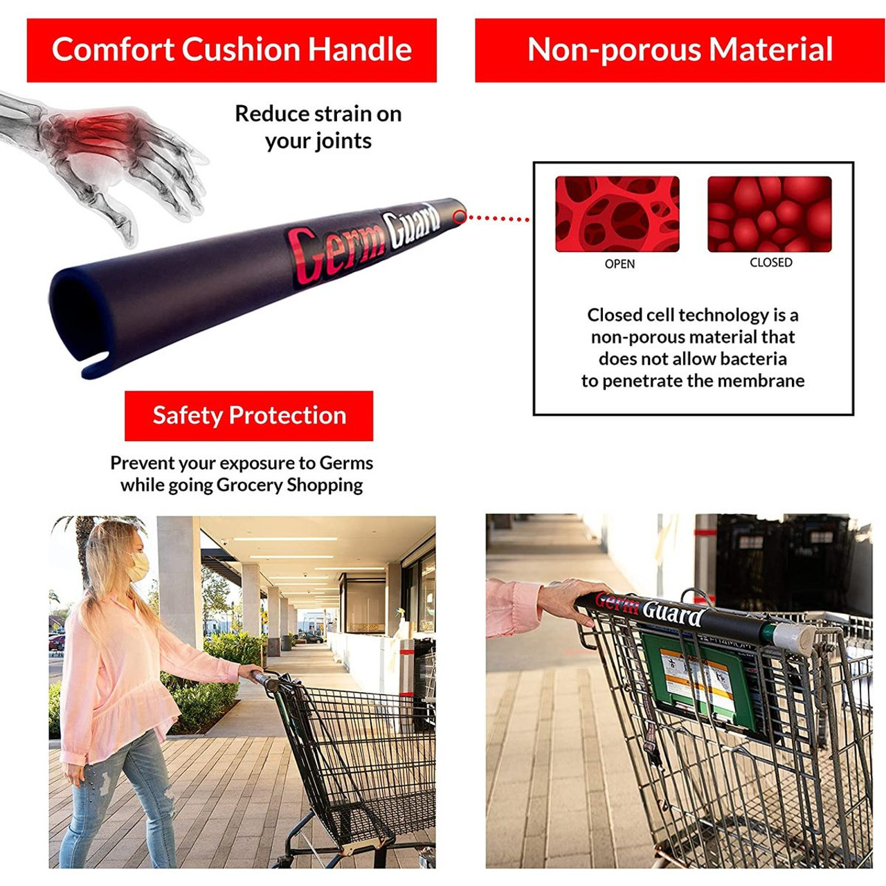 Germ Guard Contactless Shopping Cart Handle Cover (3-Pack) product image