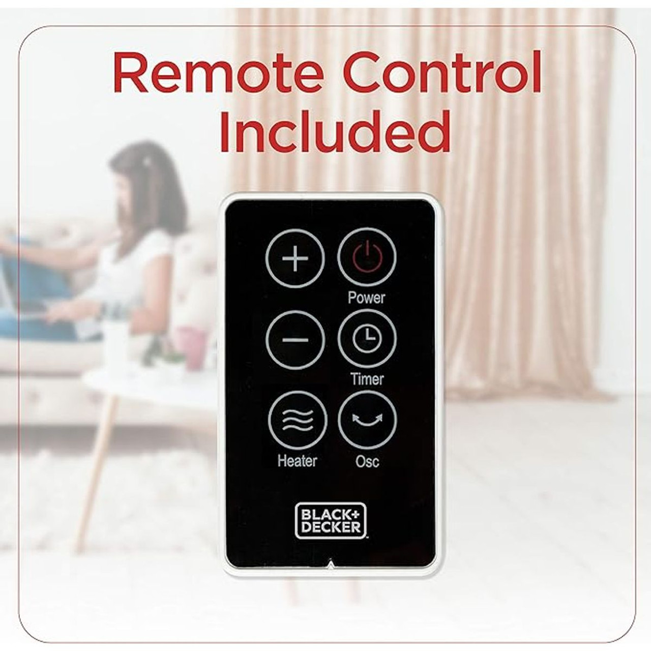 BLACK+DECKER Ceramic Space Oscillating Heater With Adjustable Thermostat product image