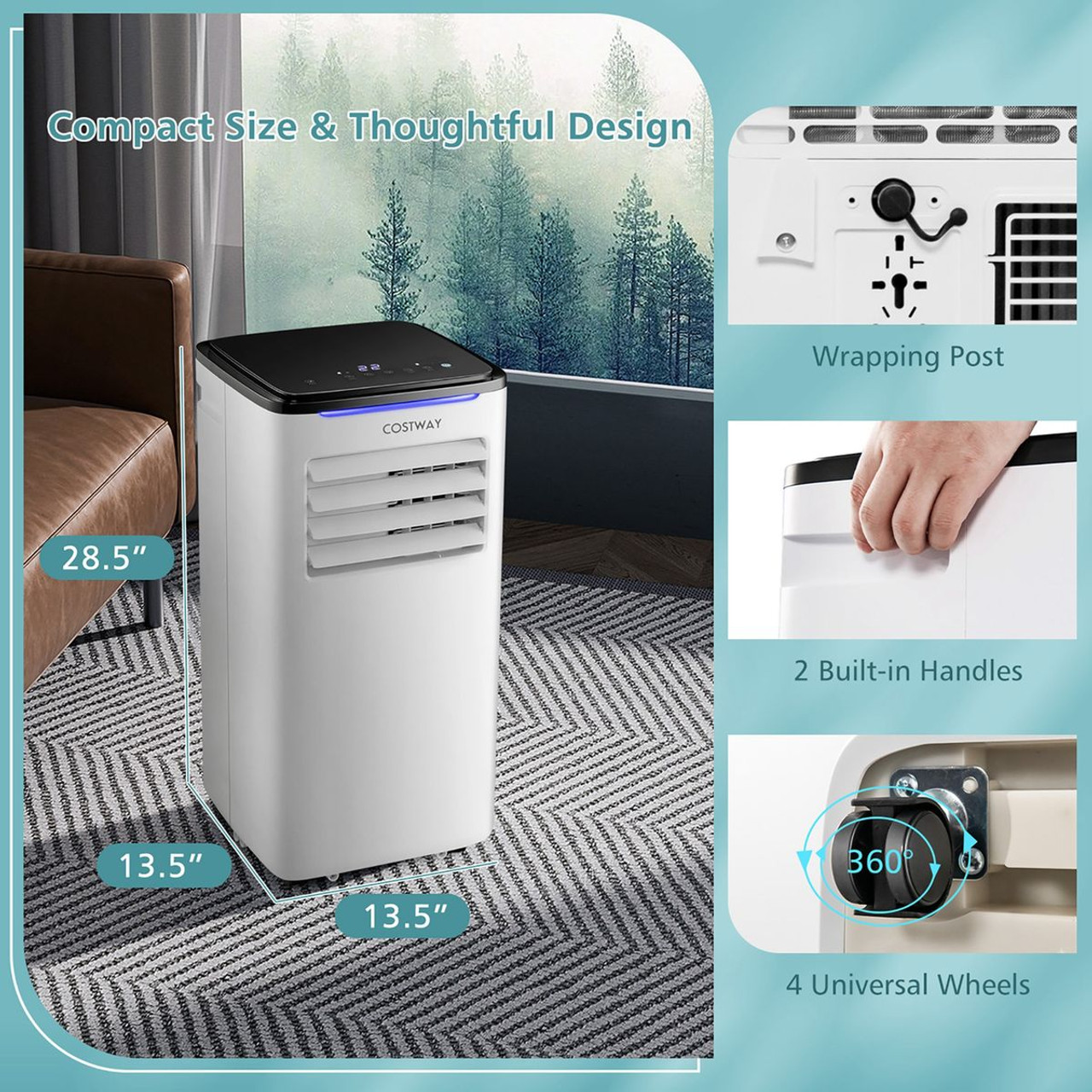 10000-BTU (ASHRAE) Portable Air Conditioner with 3 Modes product image