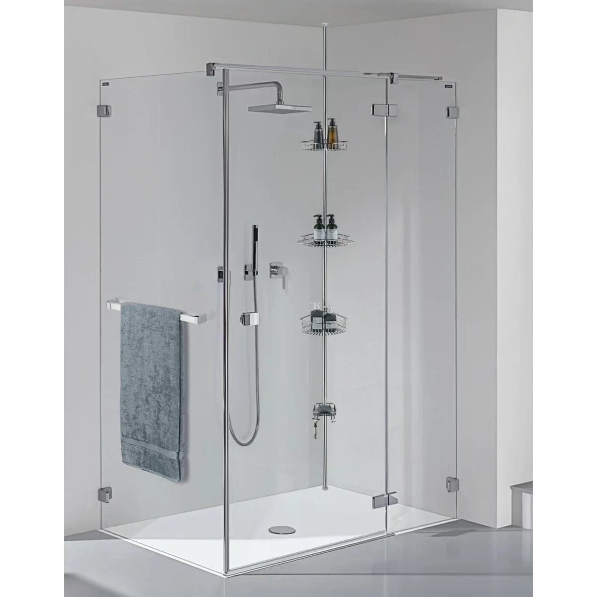 4-Tier Corner Rustproof Shower Caddy product image