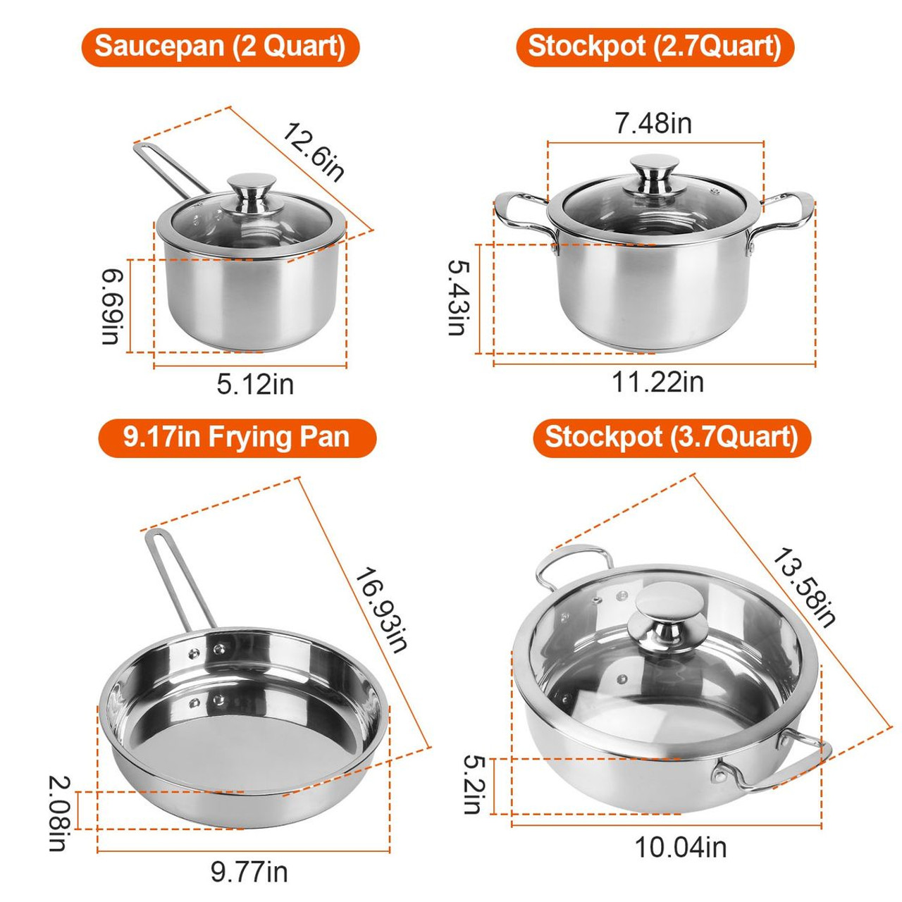 NewHome™ Stainless Steel Cookware Set product image