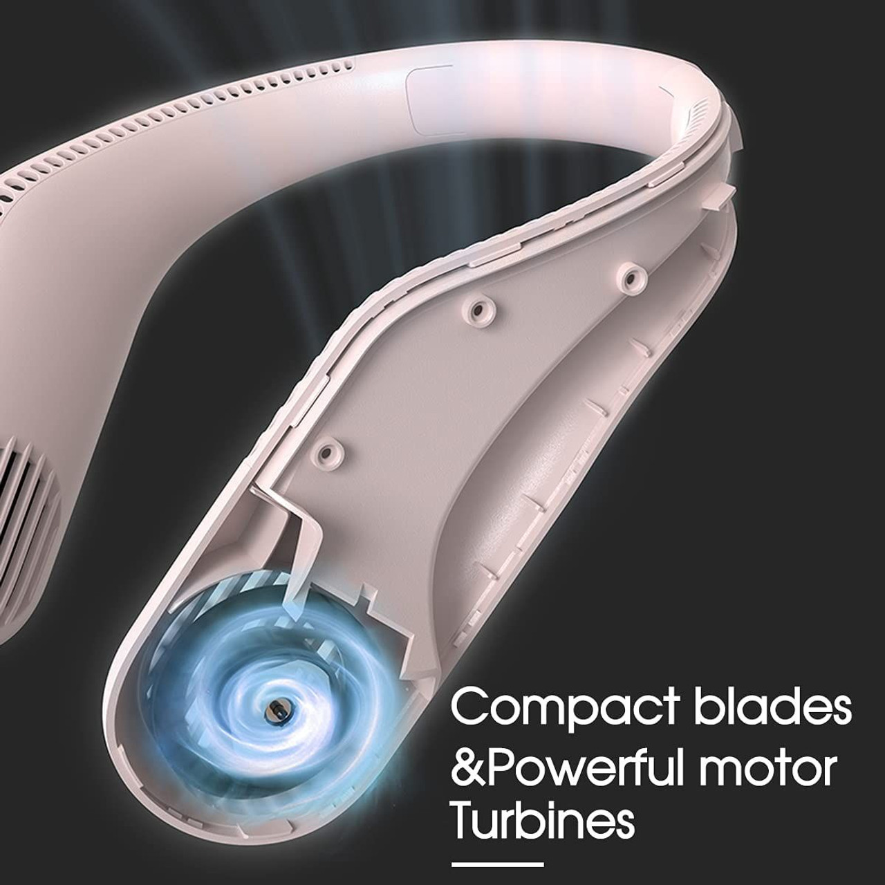 Bladeless Neck Fan, 70 Surround Air Outlets Hands Free Leafless USB Rechargeable Fan product image