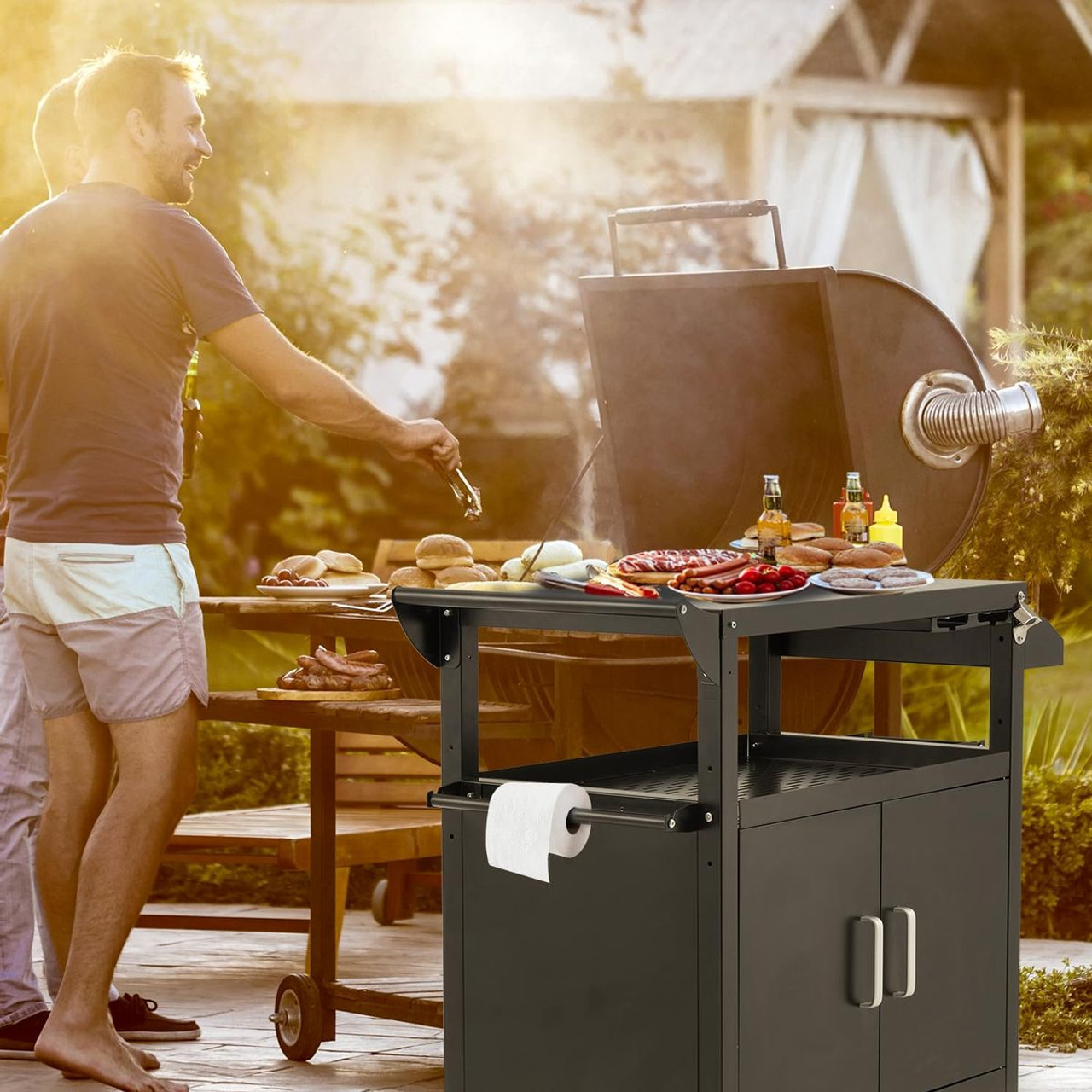 Outdoor Grill Cart with Storage Cabinet product image