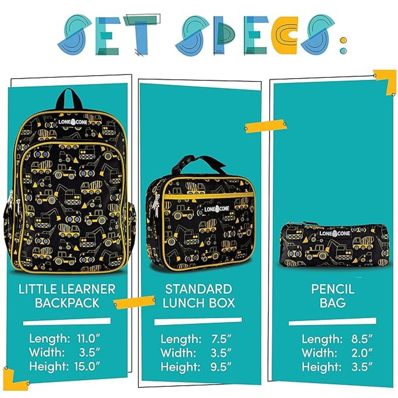 Lone Cone® Little Learner Construction Zone 15" Backpack Back-to-School Kit product image