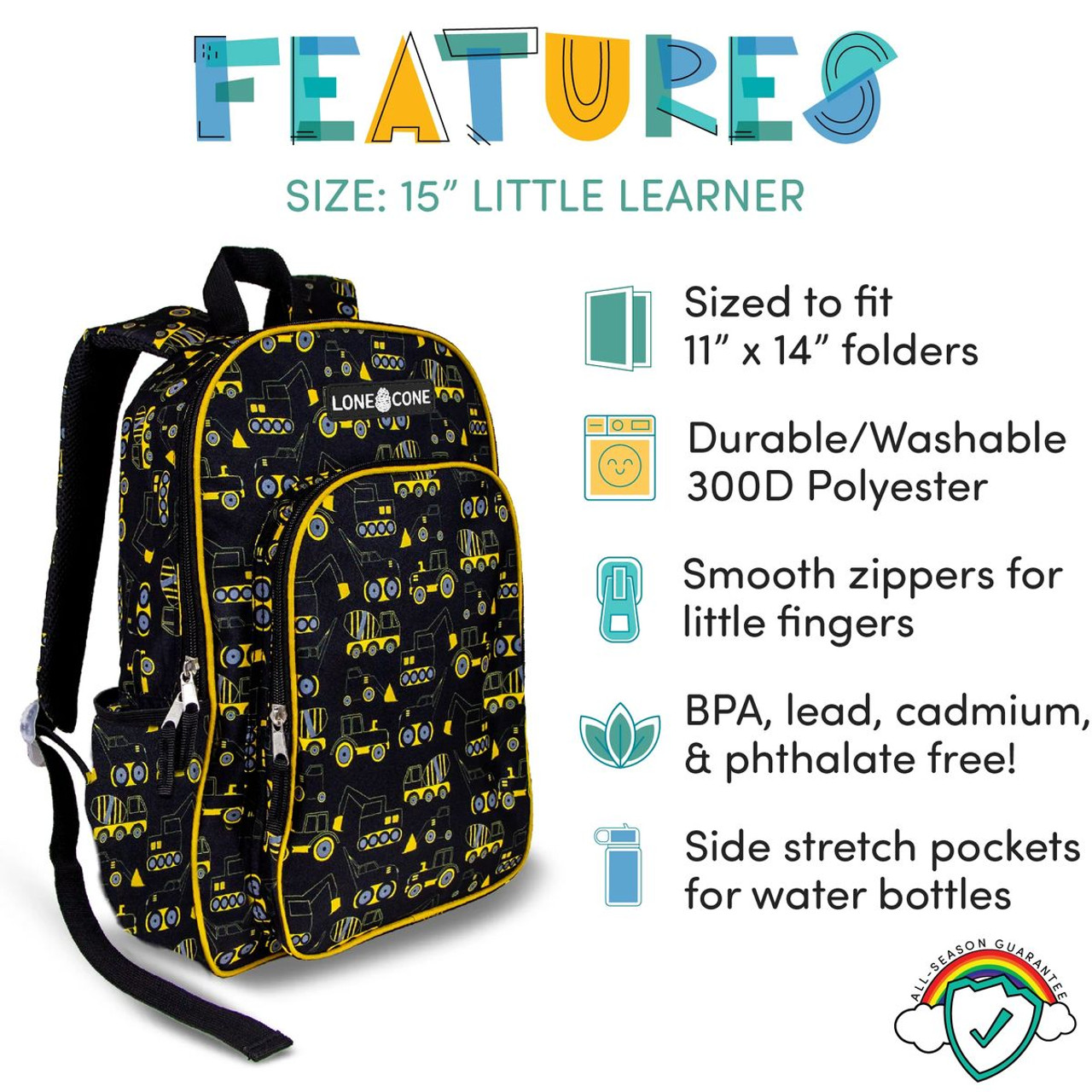 Lone Cone® Little Learner Construction Zone 15" Backpack Back-to-School Kit product image