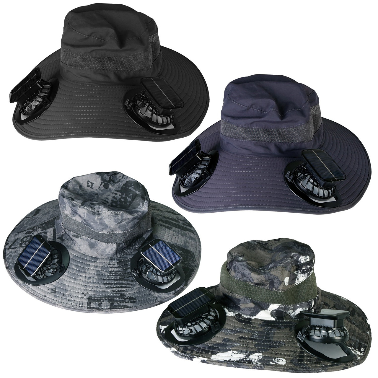 LakeForest® Wide Brim Fishing Hat with Solar Fans product image