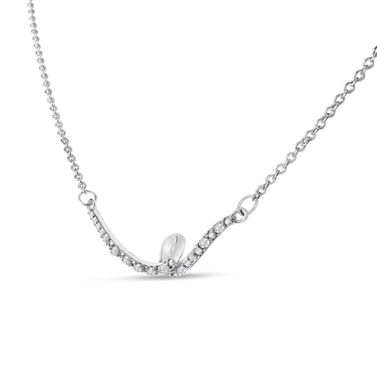 0.07-Carat Diamond Bar Swirl Necklace product image