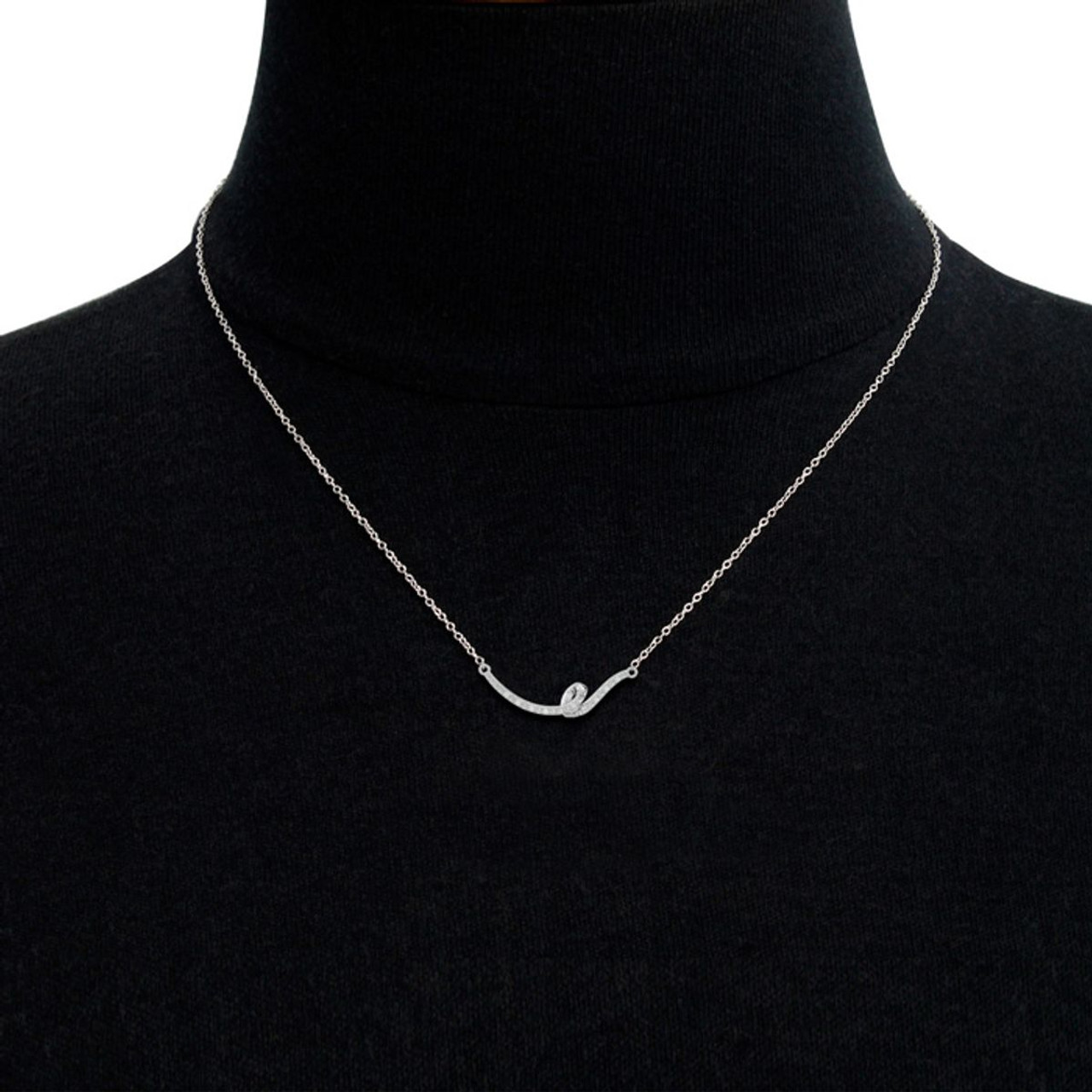 0.07-Carat Diamond Bar Swirl Necklace product image