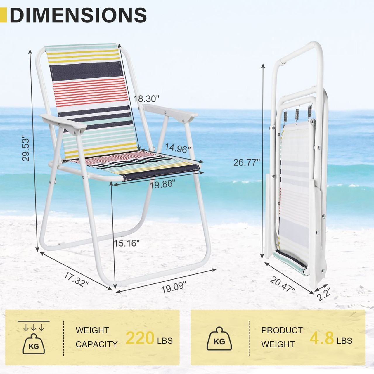 Lightweight Folding Beach/Lawn Chair (1 or 2-Pack) product image