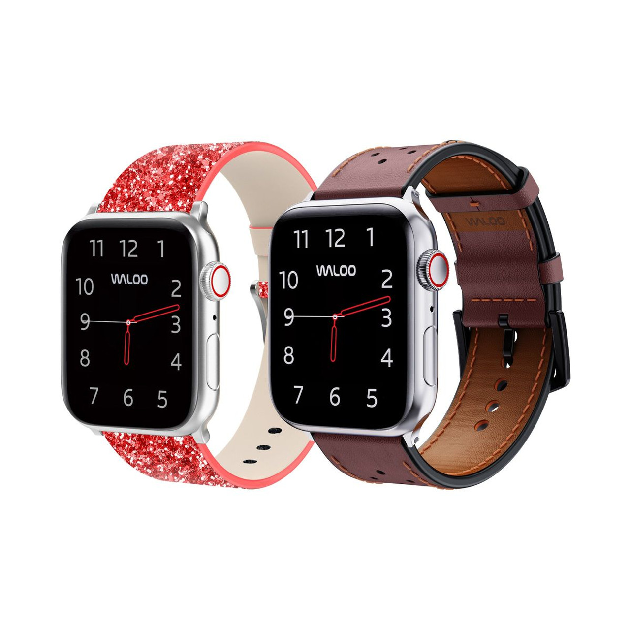 Waloo Bling and Breathable Leather Bands For Apple Watch  (2-Pack)  product image