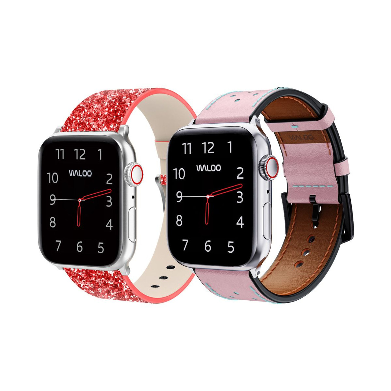 Waloo Bling and Breathable Leather Bands For Apple Watch  (2-Pack)  product image