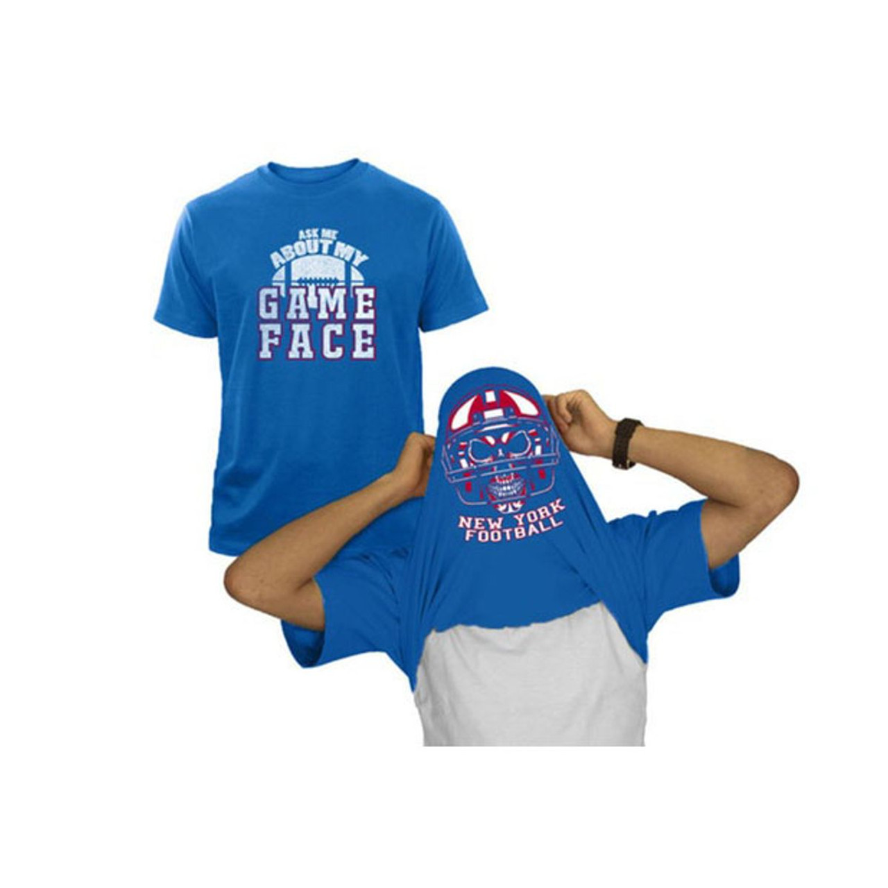 Men's Football Game Face Skull with Helmet Graphic Flip T-Shirt product image