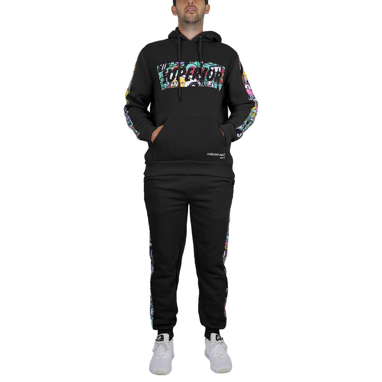 Men's 2-Piece Fleece-Lined Pullover Hoodie & Jogger Sweatpants Set product image