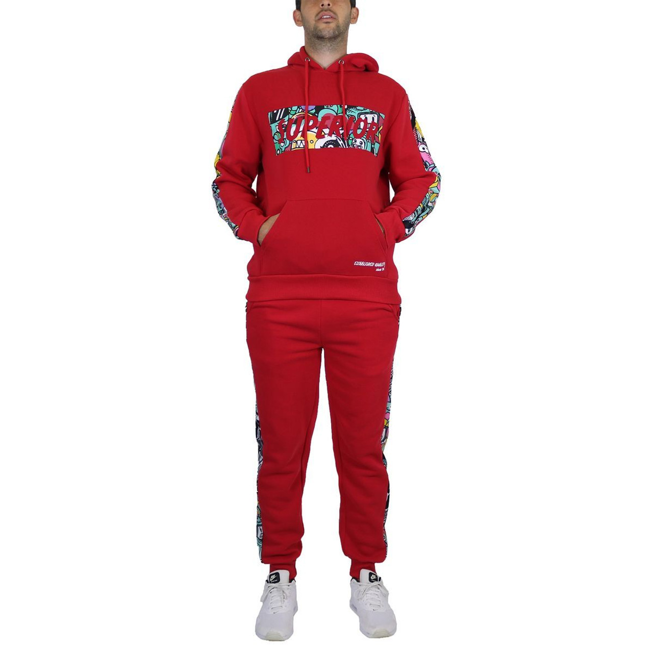 Men's 2-Piece Fleece-Lined Pullover Hoodie & Jogger Sweatpants Set product image