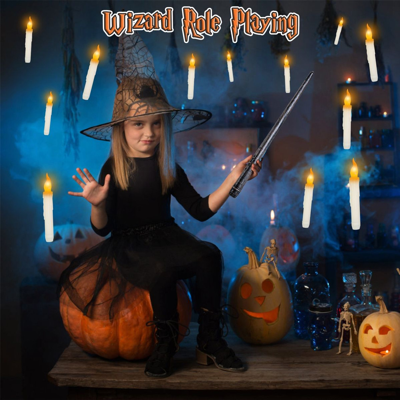 iMounTEK® Halloween LED Floating Candles with Remote Control Wand product image