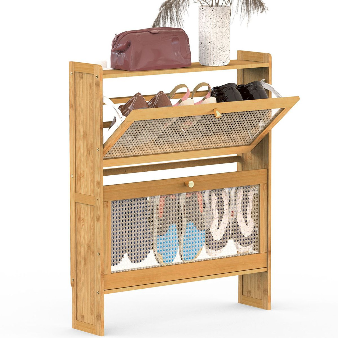 NewHome™ 2-Tier Bamboo Shoe Cabinet (2 Sizes) product image