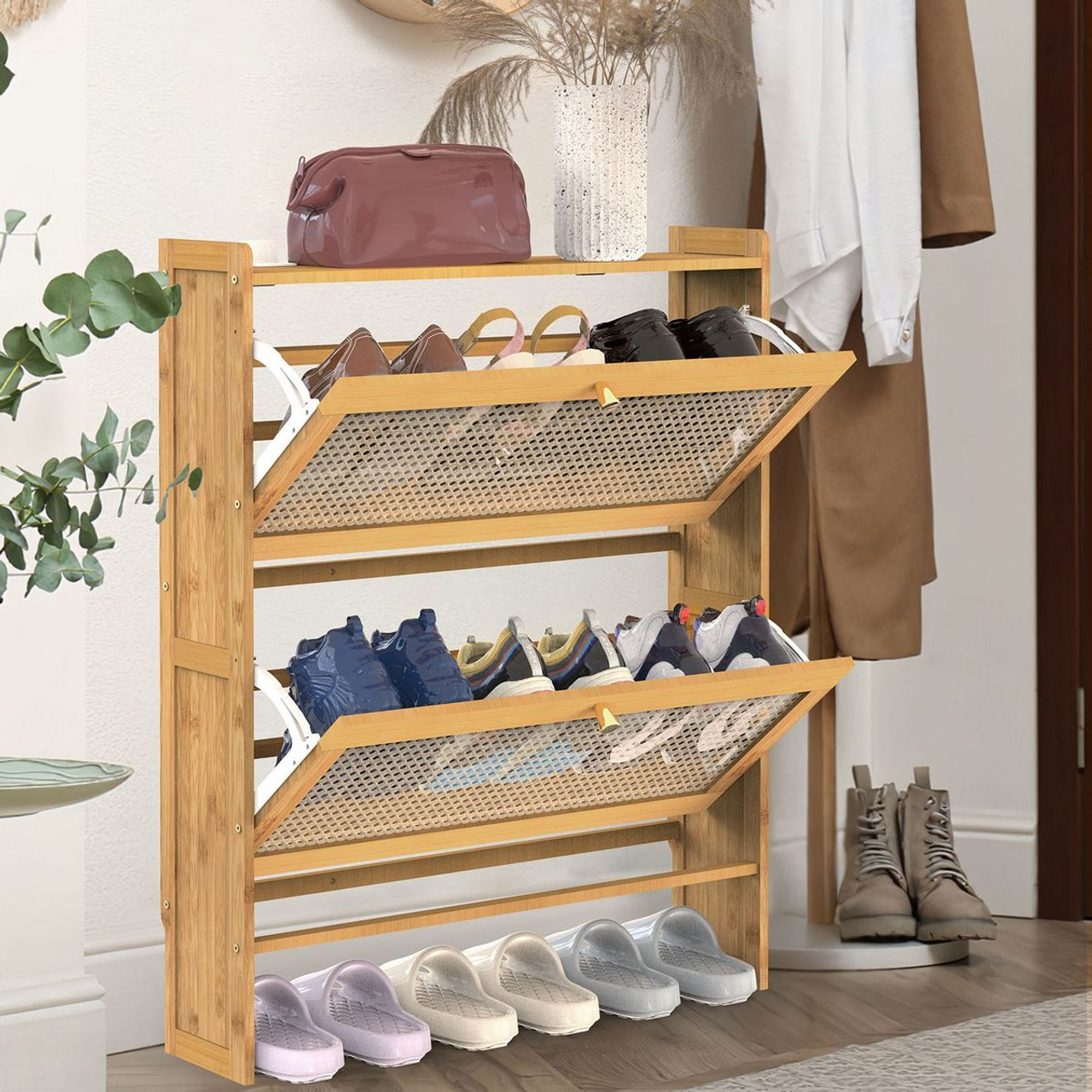 NewHome™ 2-Tier Bamboo Shoe Cabinet (2 Sizes) product image