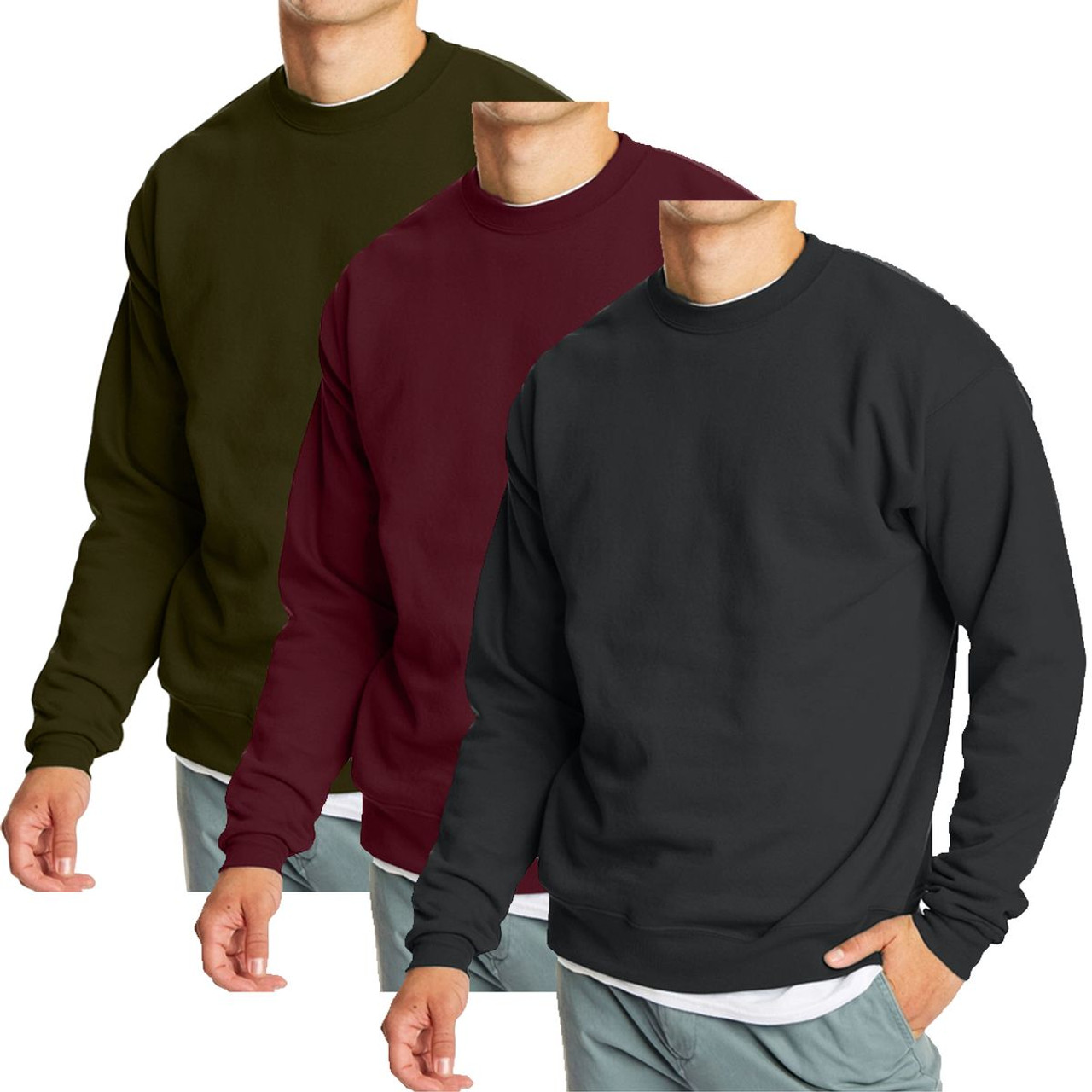 Men's Crew Neck Fleece-Lined Pullover Sweater (1 to 3-Pack) product image