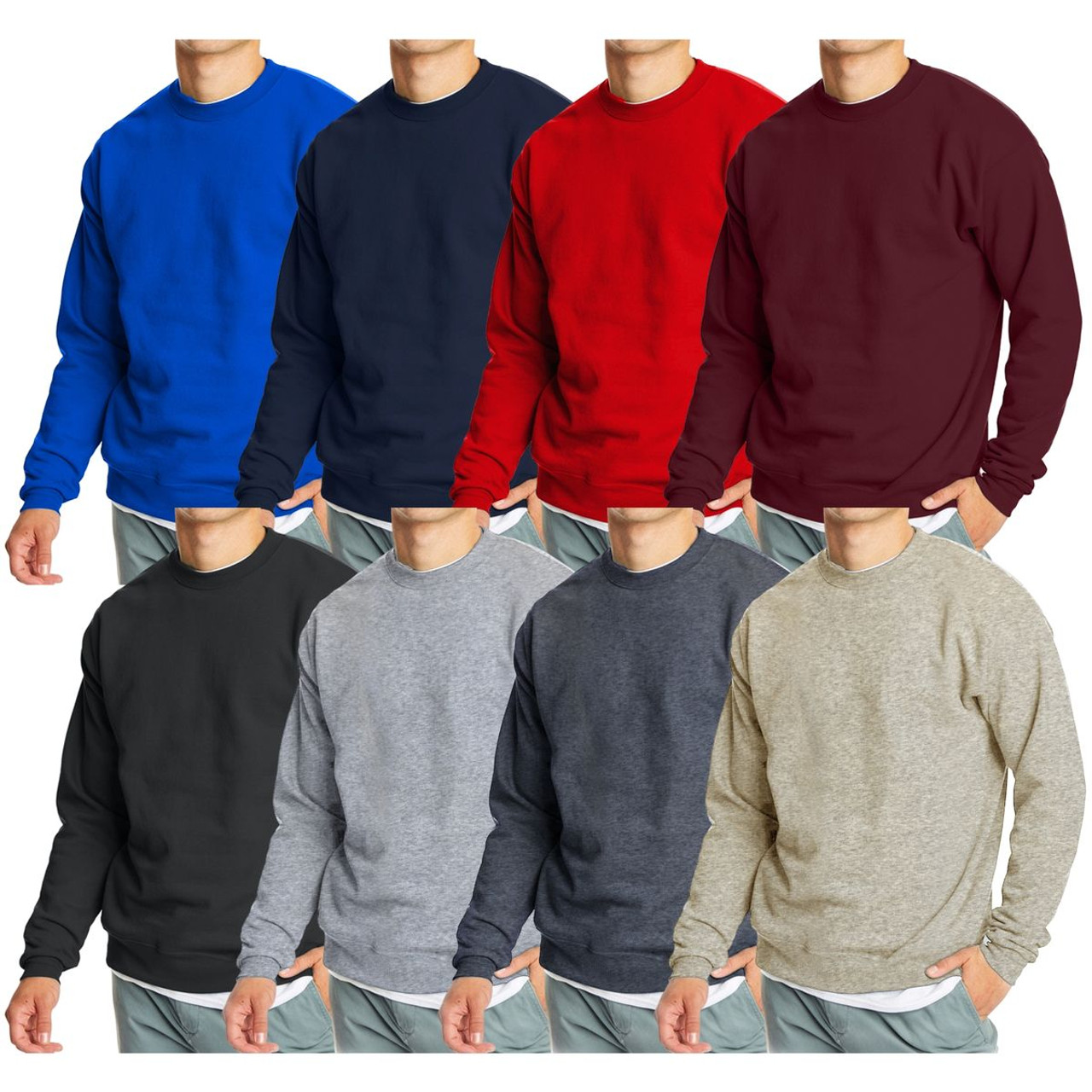 Men's Crew Neck Fleece-Lined Pullover Sweater (1 to 3-Pack) product image