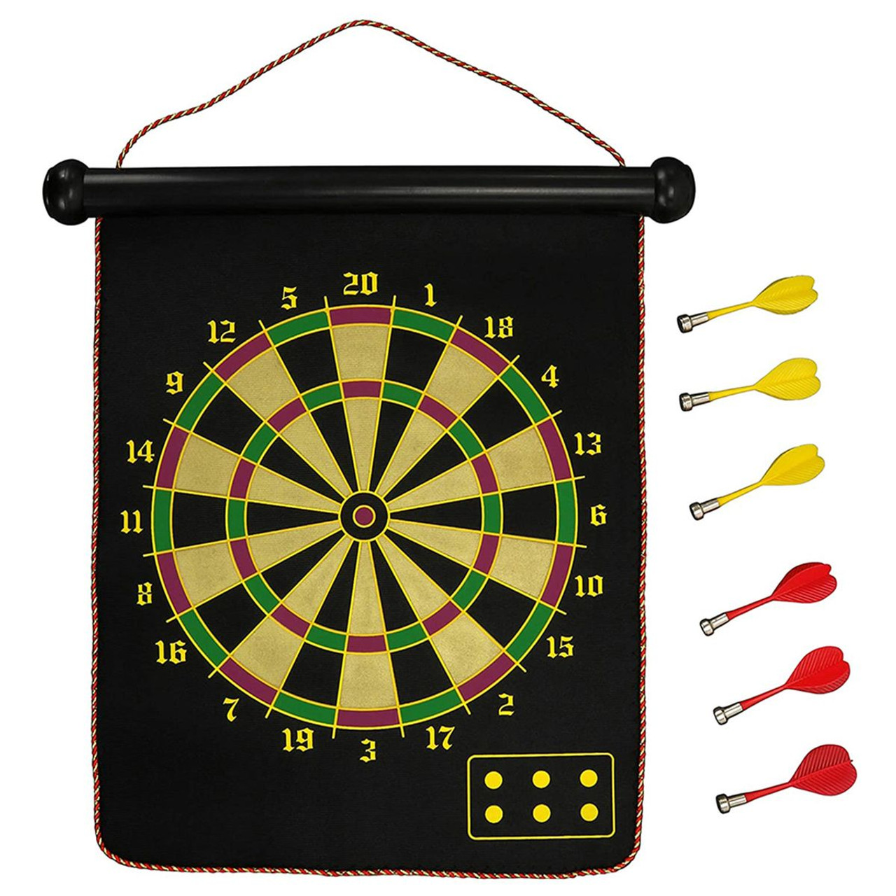 Double-Sided Magnetic Roll-up Dart Board & Bullseye Game product image