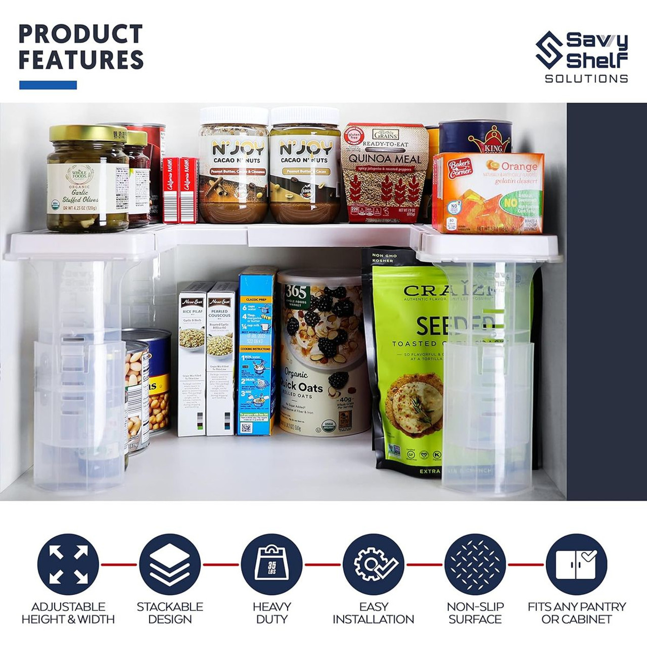 Adjustable Pantry Spice Rack & Can Storage product image
