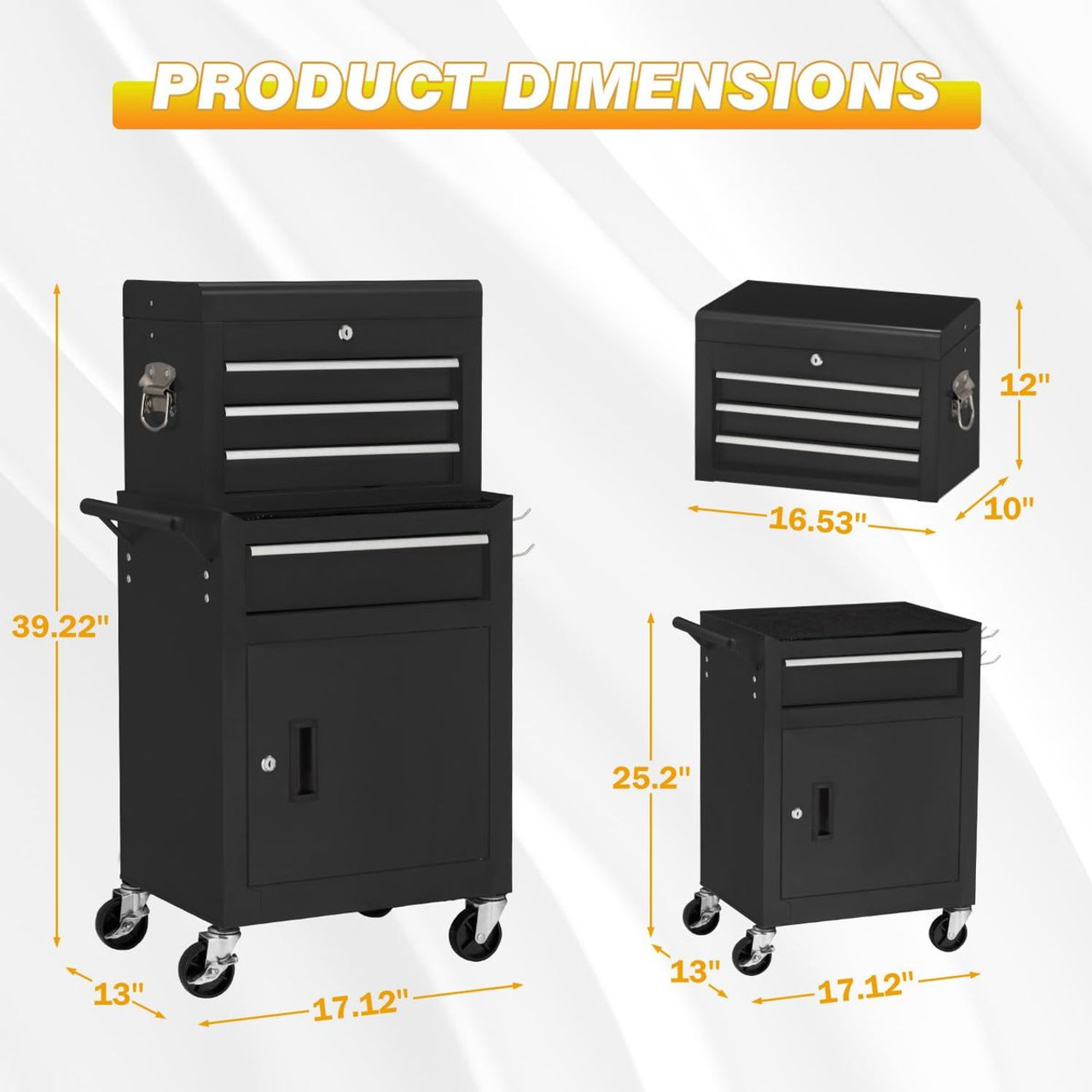 Rolling Tool Chest Organizer with Wheels product image