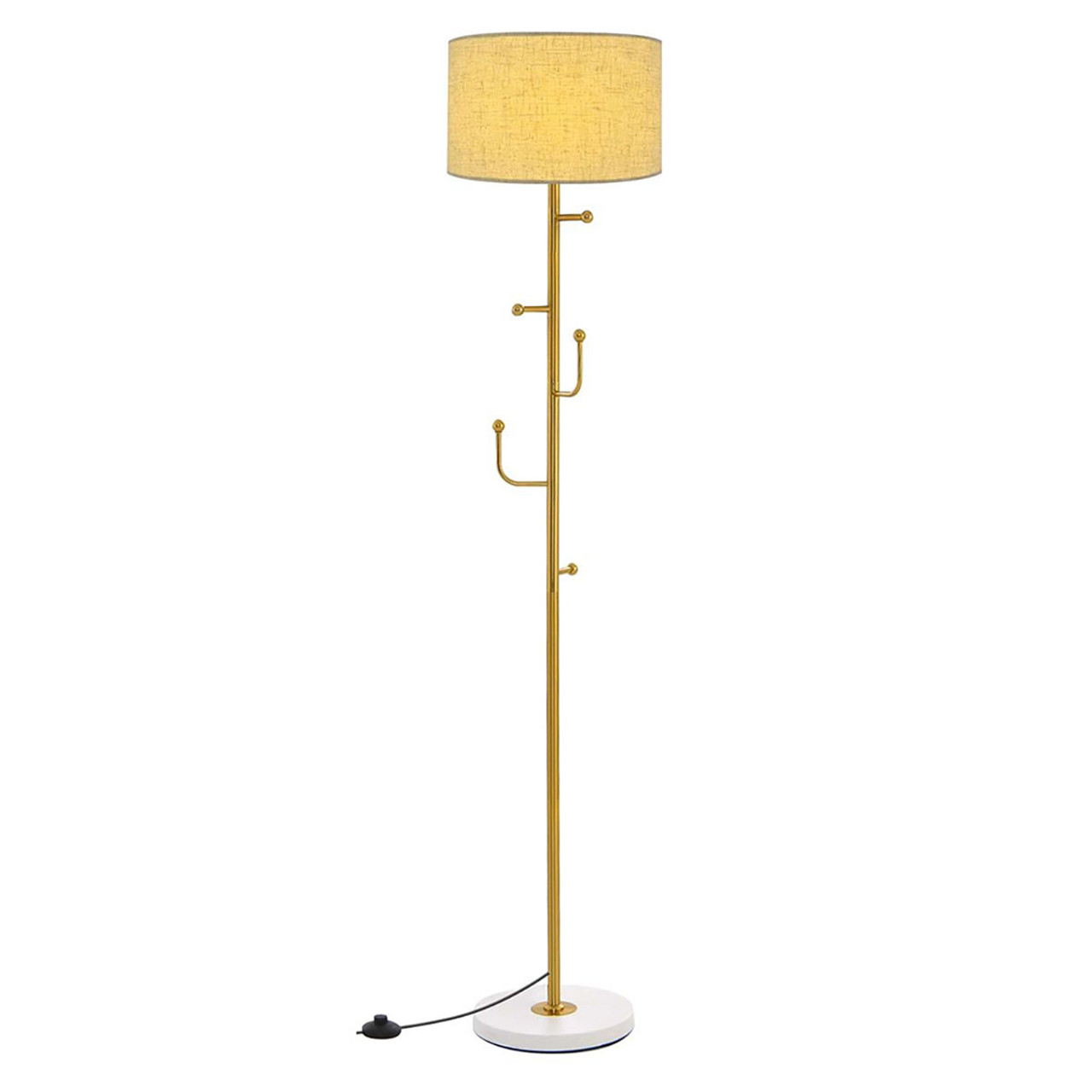 Freestanding Tall Pole Lamp with 5 Hooks & Sturdy Weighted Base product image