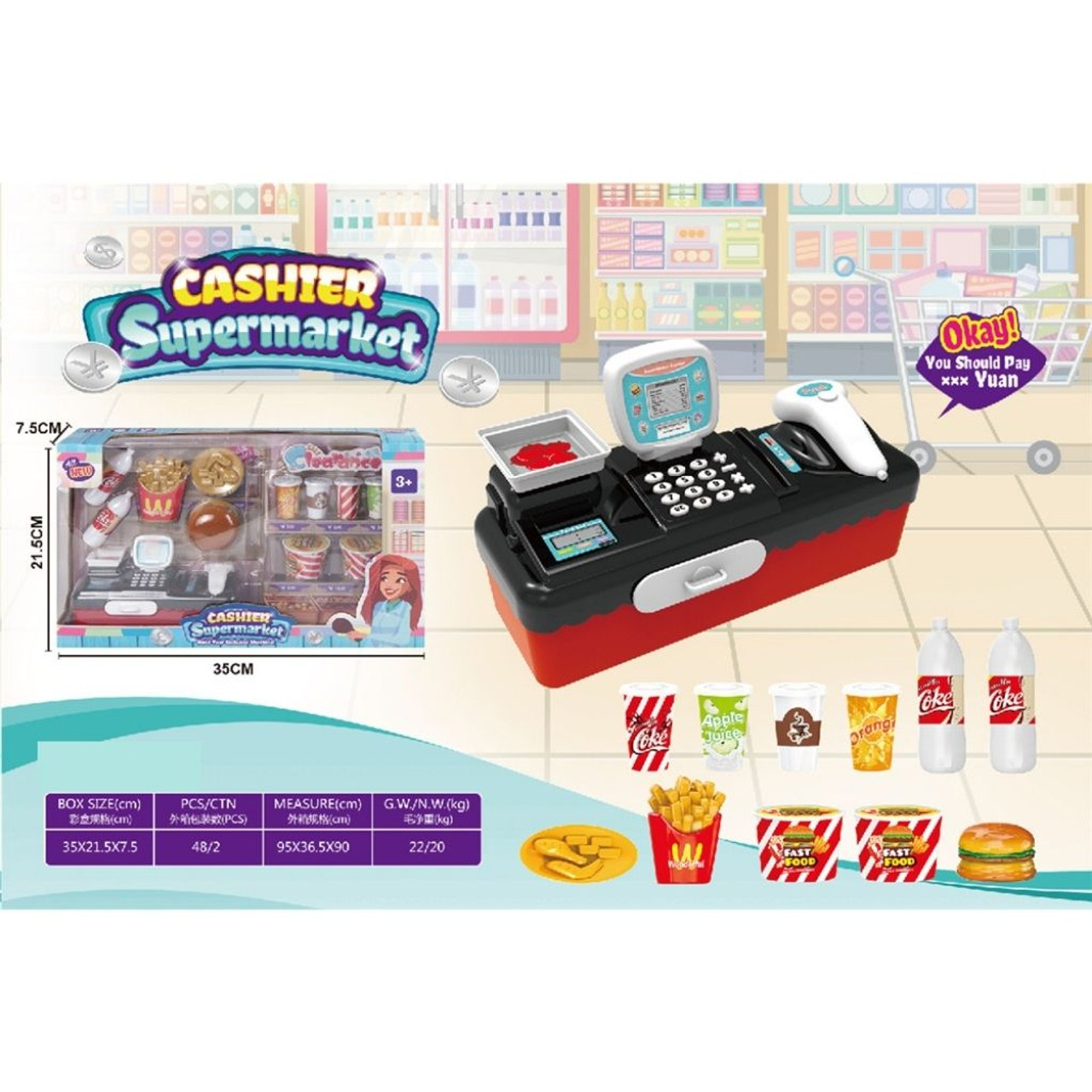 Pretend Cash Register and Food product image