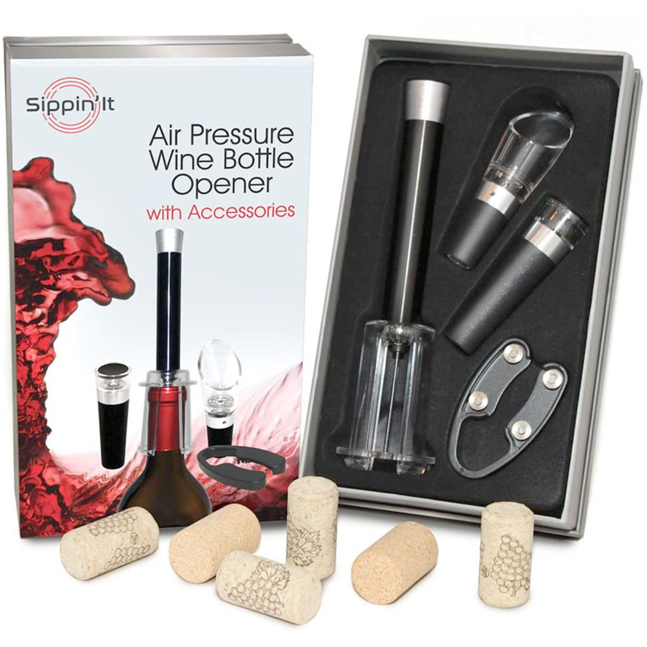Sippin' It Air Pressure Wine Bottle Opener with Accessories product image
