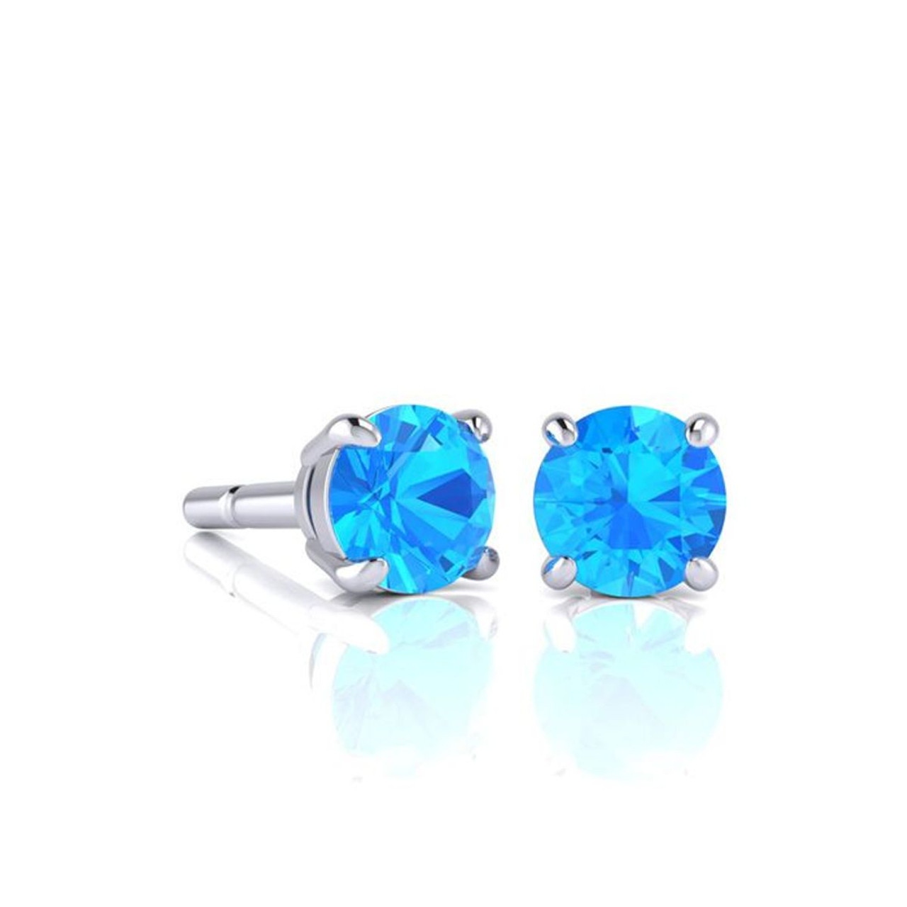 1/2-Carat Gemstone Stud Earrings in Sterling Silver product image