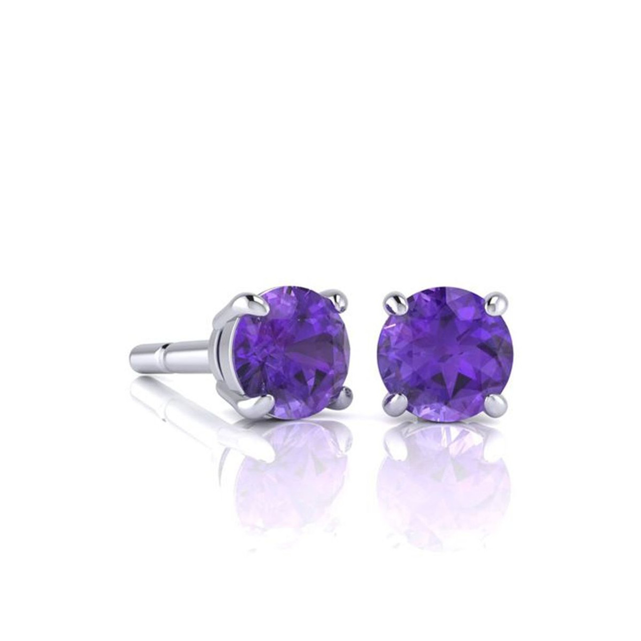 1/2-Carat Gemstone Stud Earrings in Sterling Silver product image