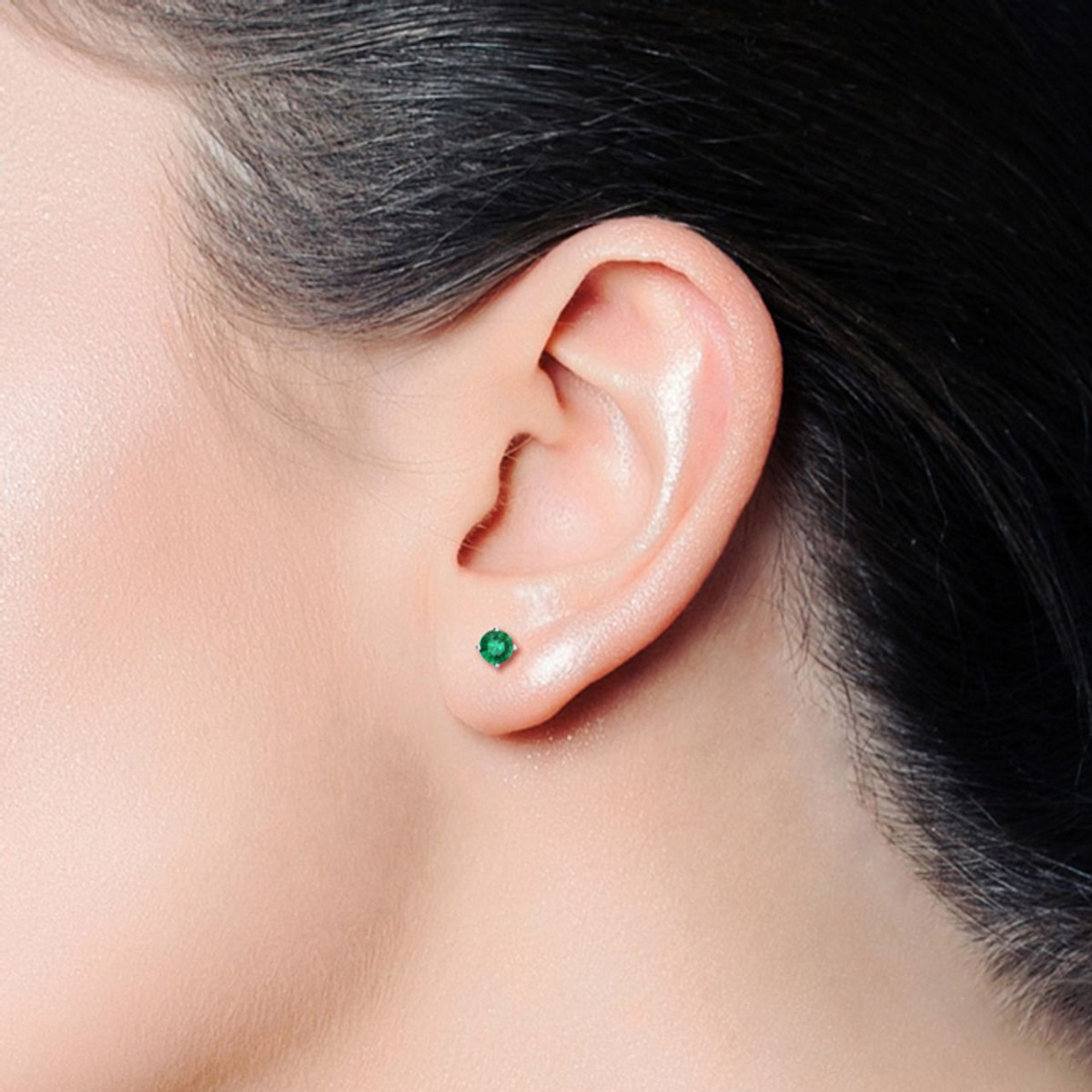 1/2-Carat Gemstone Stud Earrings in Sterling Silver product image