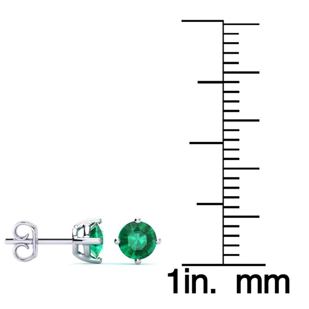 1/2-Carat Gemstone Stud Earrings in Sterling Silver product image