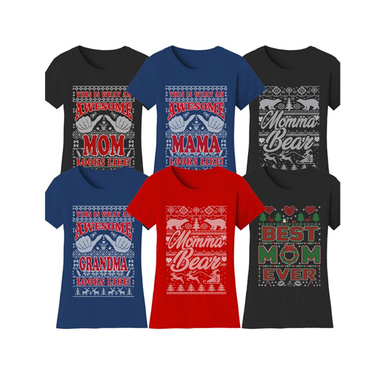 Women's Christmas Sweater T-Shirts - Mom and Grandma Edition product image