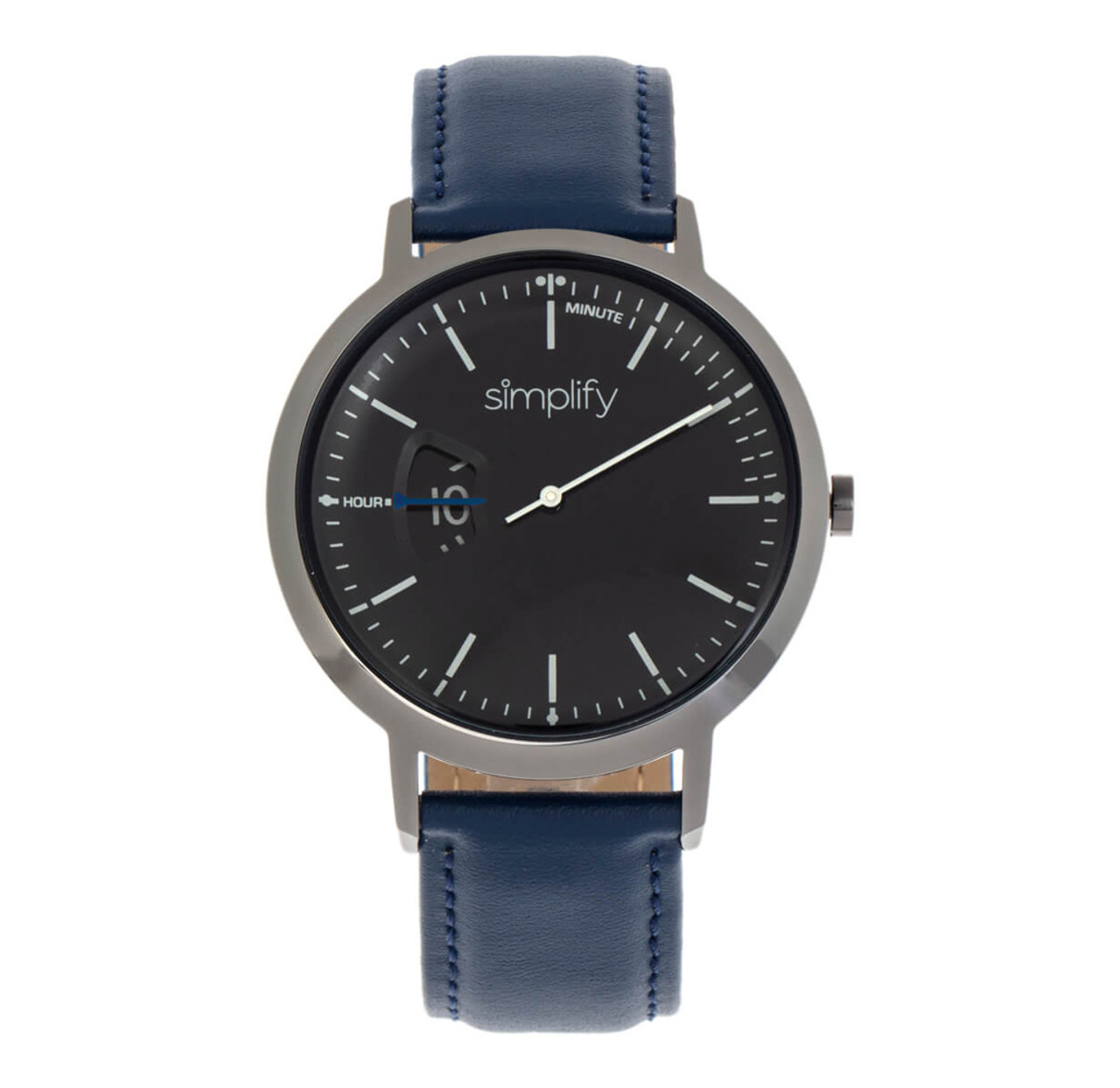 Simplify™ 6500 Men's Leather Band Watch product image