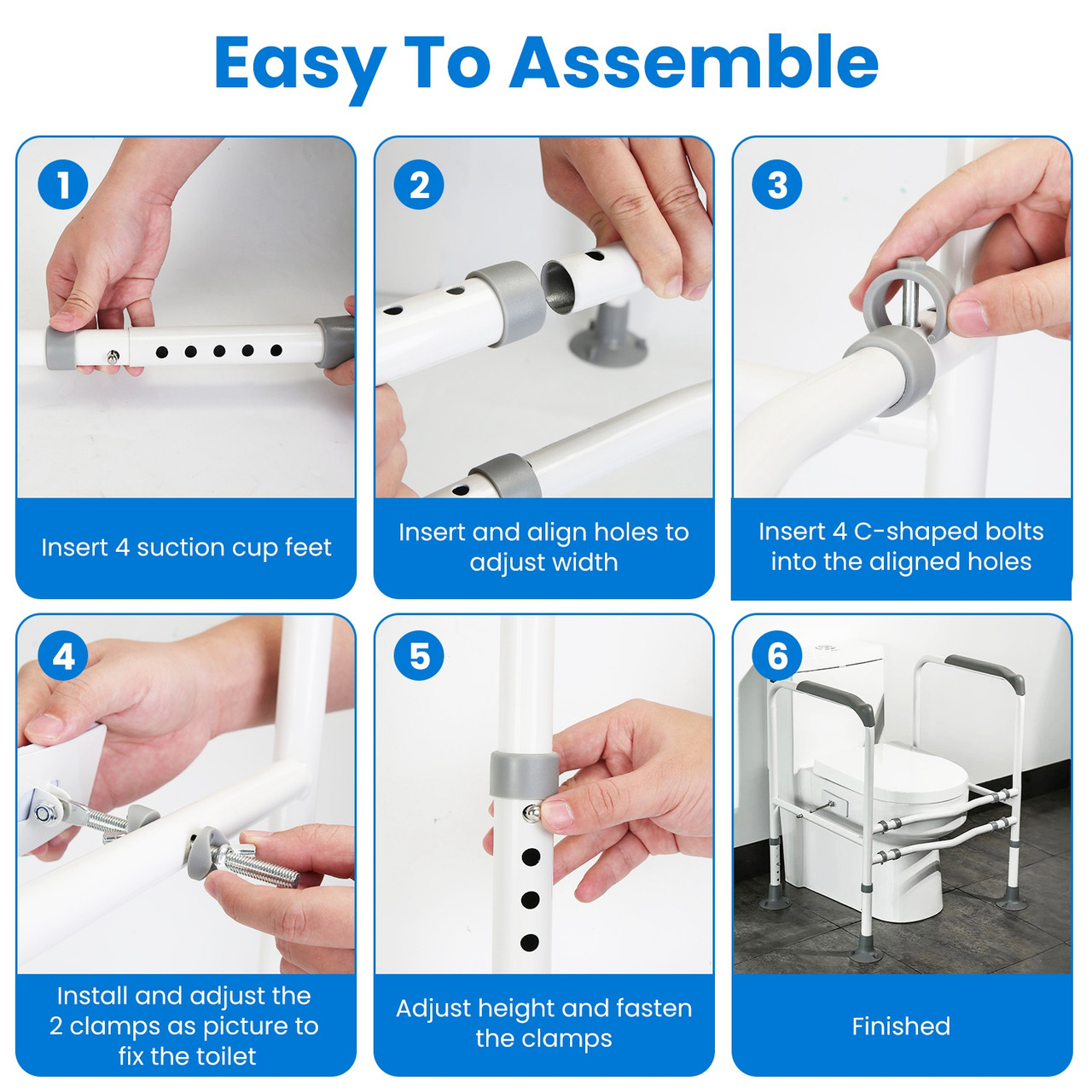 NewHome™ Adjustable Safety Rails for Toilets product image