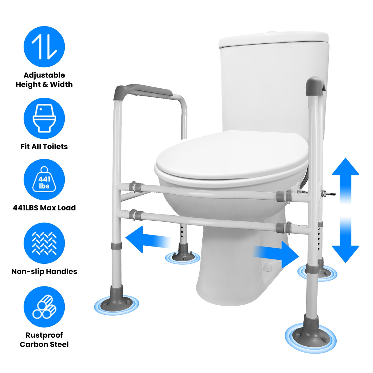 NewHome™ Adjustable Safety Rails for Toilets product image