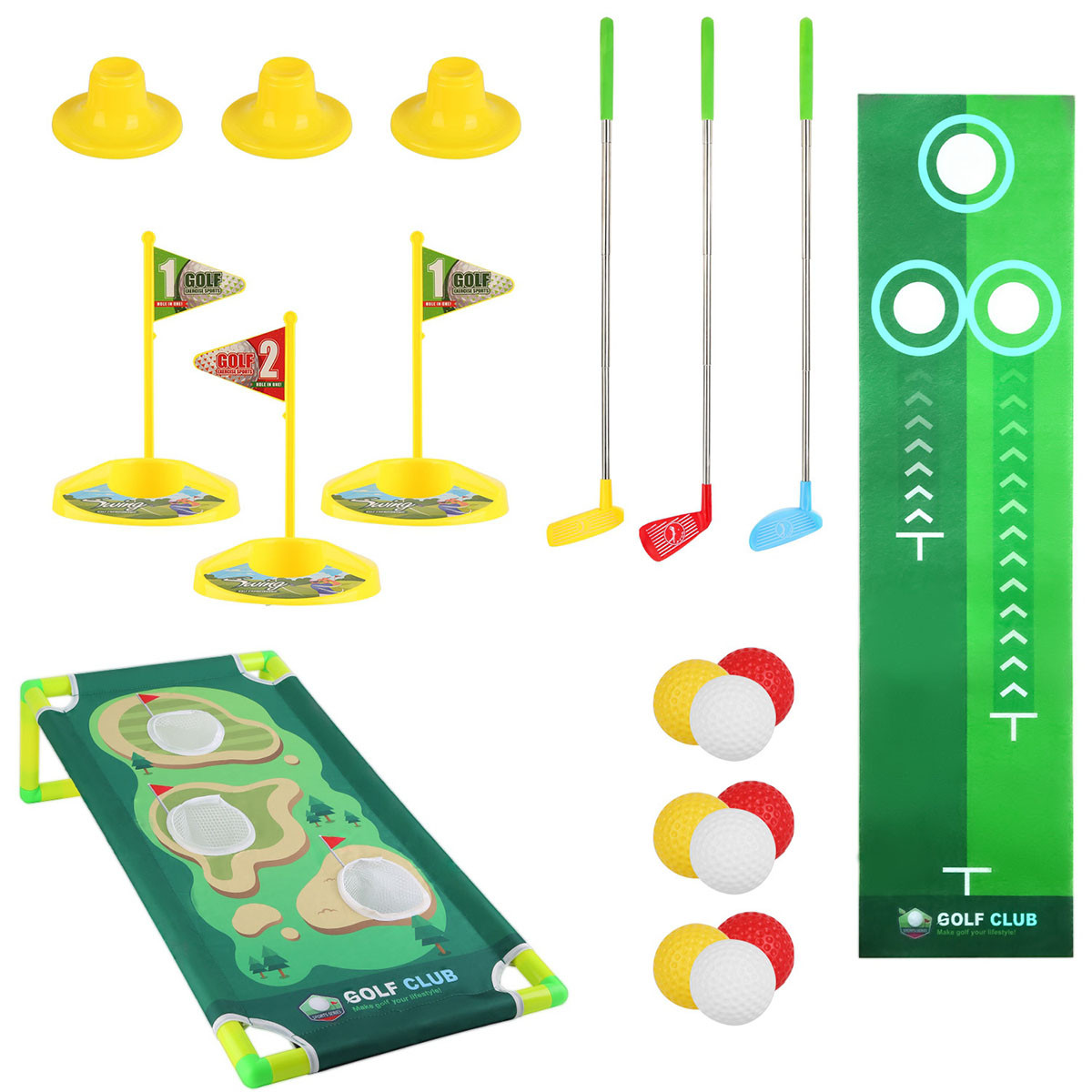 Kids' Portable Golf Putting & Chipping Mat Practice Toy Set DailySteals