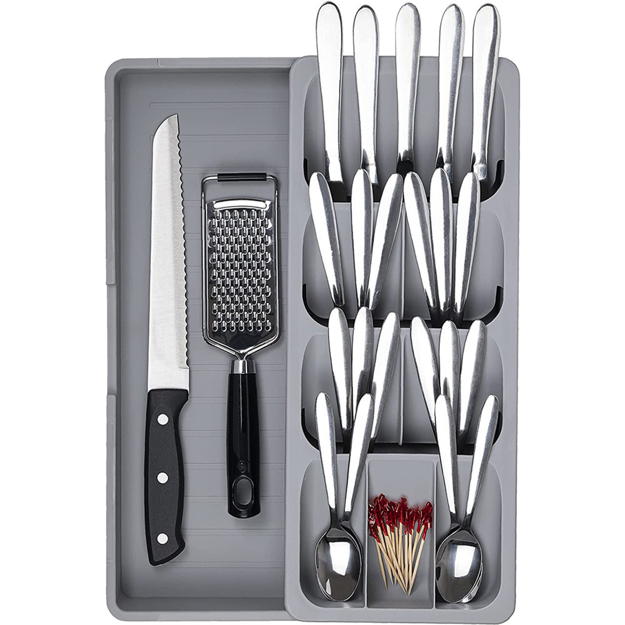 Cheer Collection® Expandable Kitchen Drawer Cutlery Organizer (1- or 2-Pack) product image