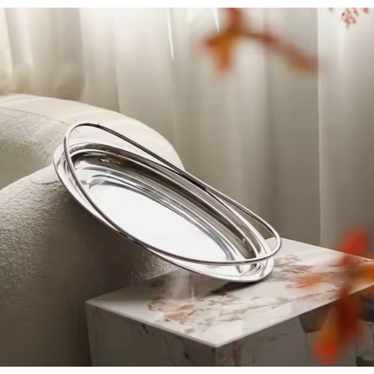 Elegant Serving Asymmetrical Champagne Fruit Tray product image