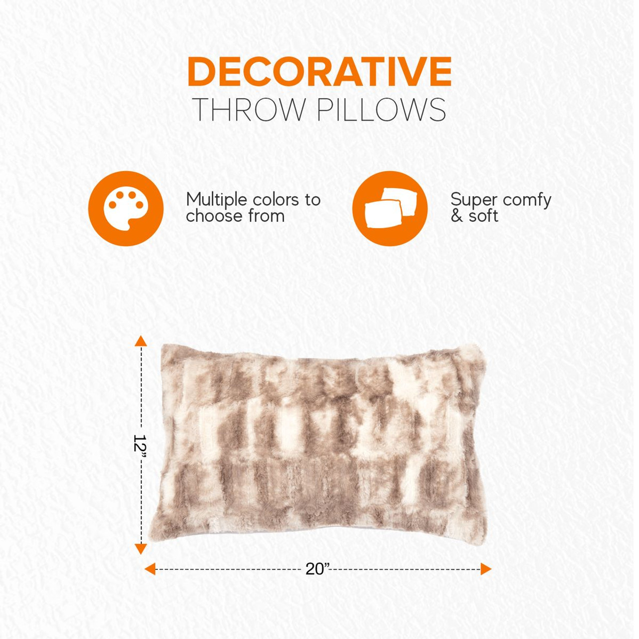 Decorative Faux Fur Throw Pillows with Inserts by Cheer Collection™ (Set of 2) product image
