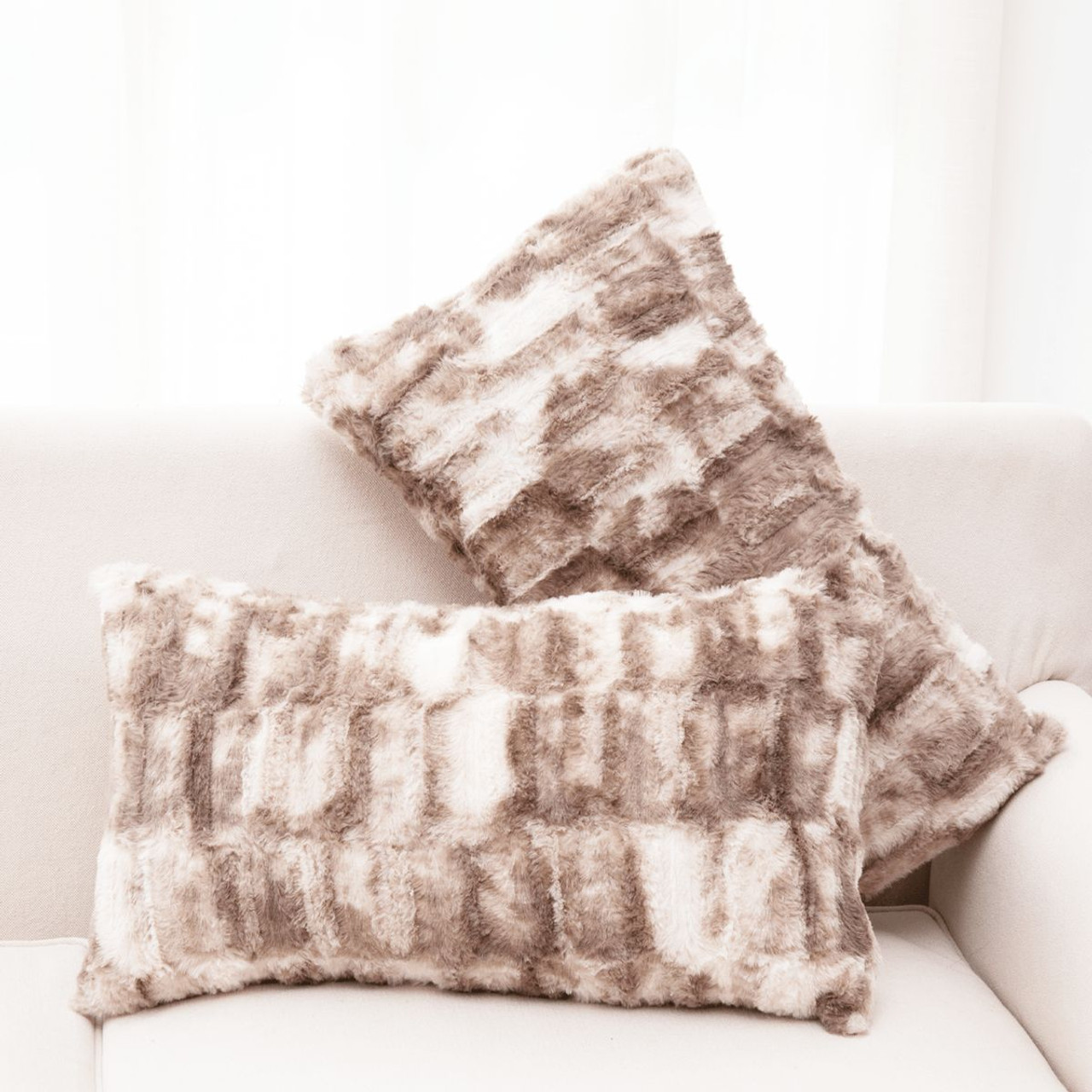 Decorative Faux Fur Throw Pillows with Inserts by Cheer Collection™ (Set of 2) product image