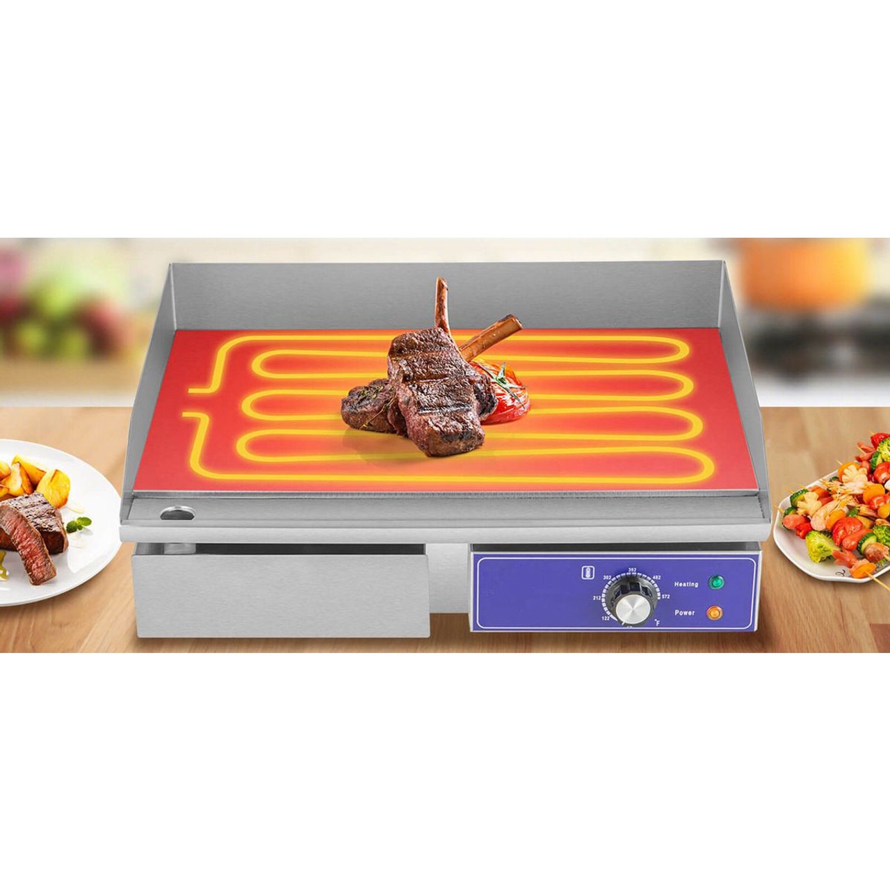 2000W Commercial Stainless Steel Grill with Adjustable Temp Control product image
