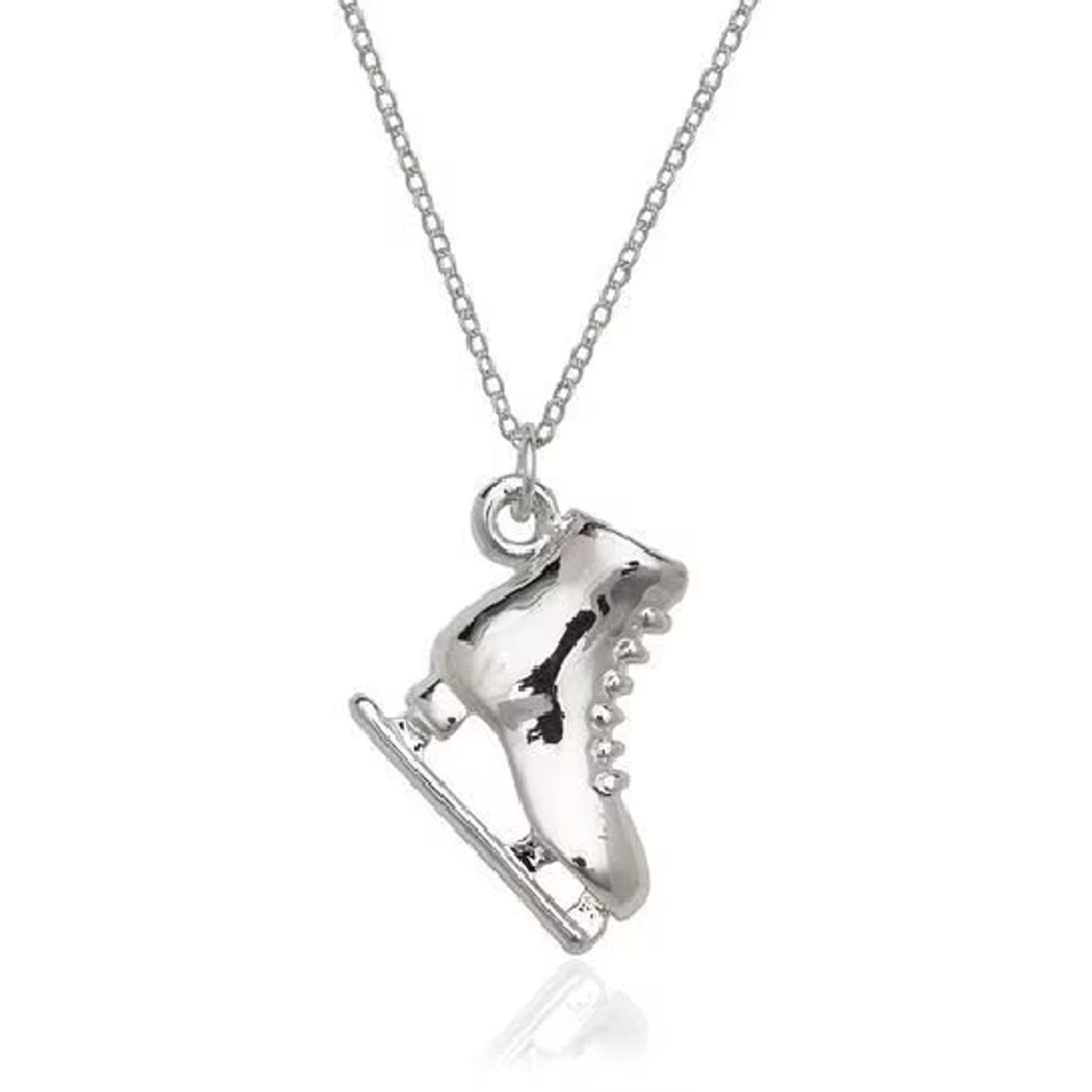 18-Inch Silver Skate Pendant & Chain product image