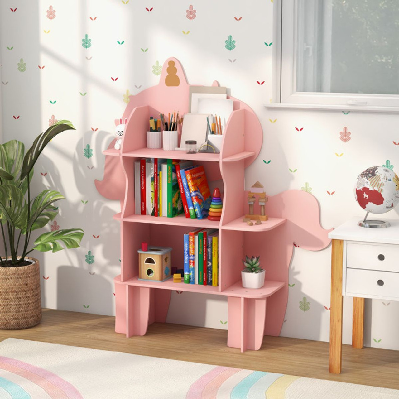 Child's 3-Shelf Unicorn Bookcase and Toy Storage  product image