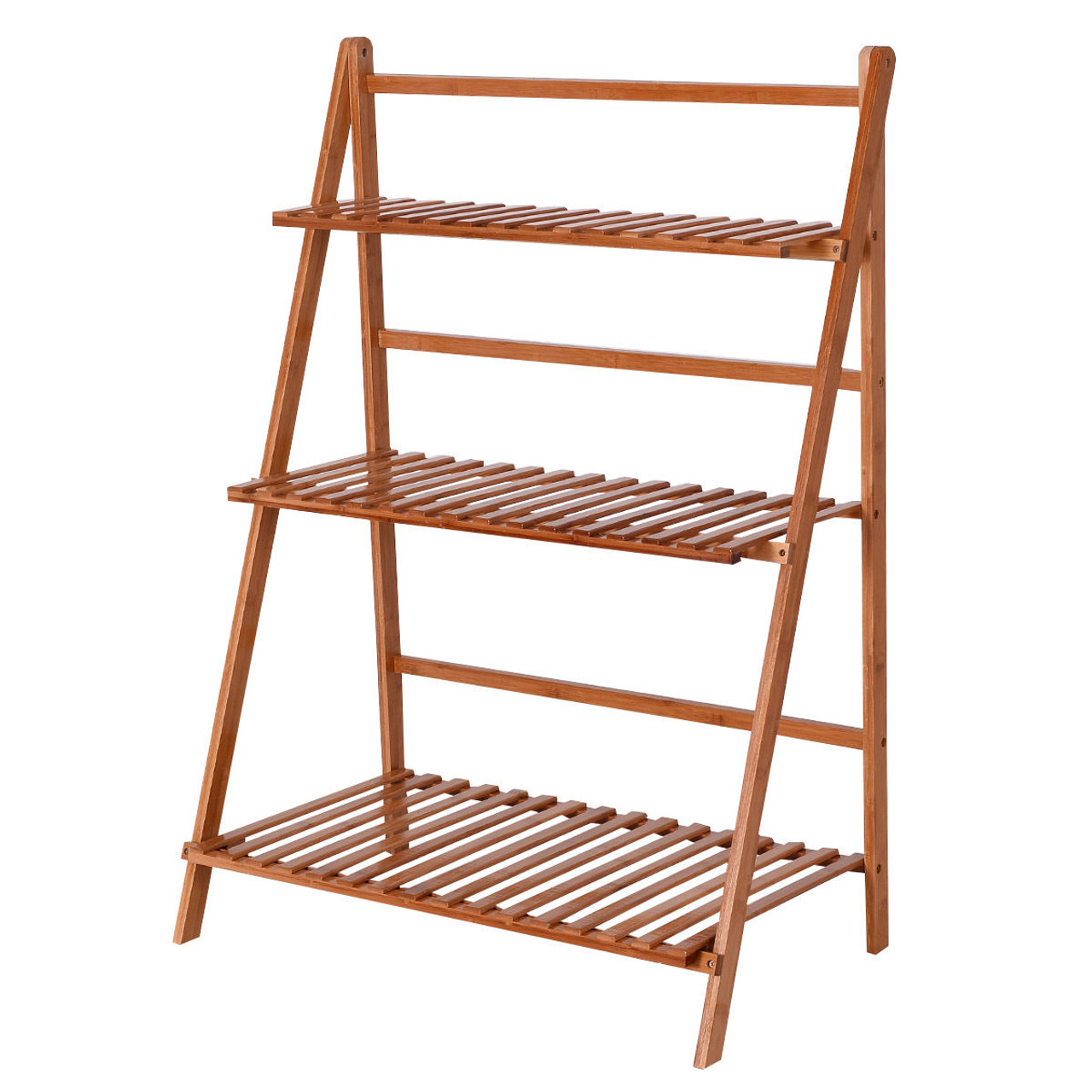 Goplus 3-Tier Outdoor Bamboo Plant Stand product image