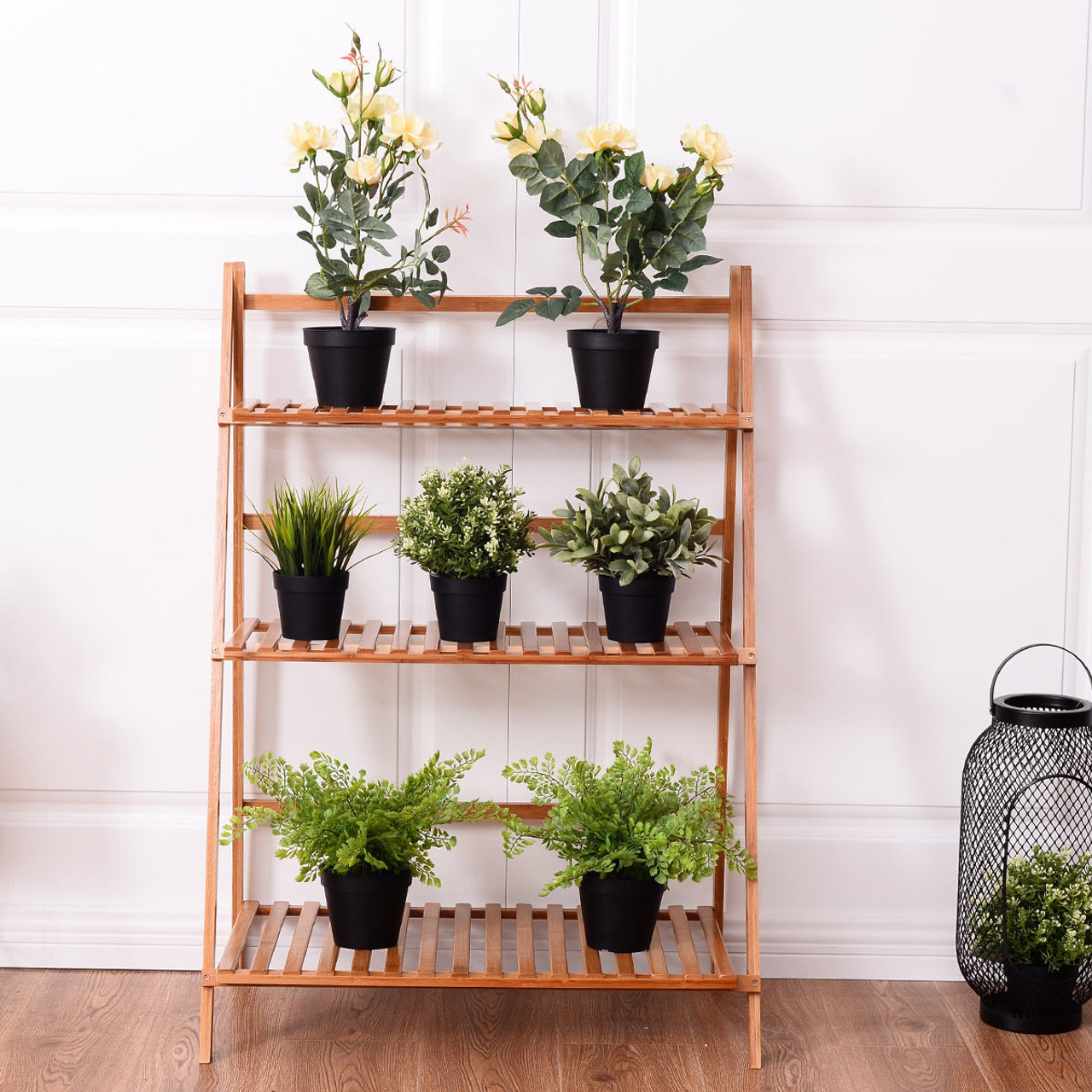 Goplus 3-Tier Outdoor Bamboo Plant Stand product image