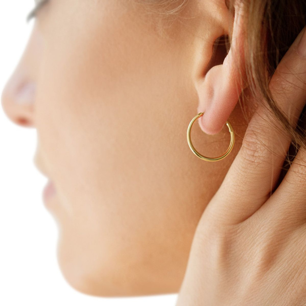 Endless Hoop Earrings in Sterling Silver (2 Sizes) product image