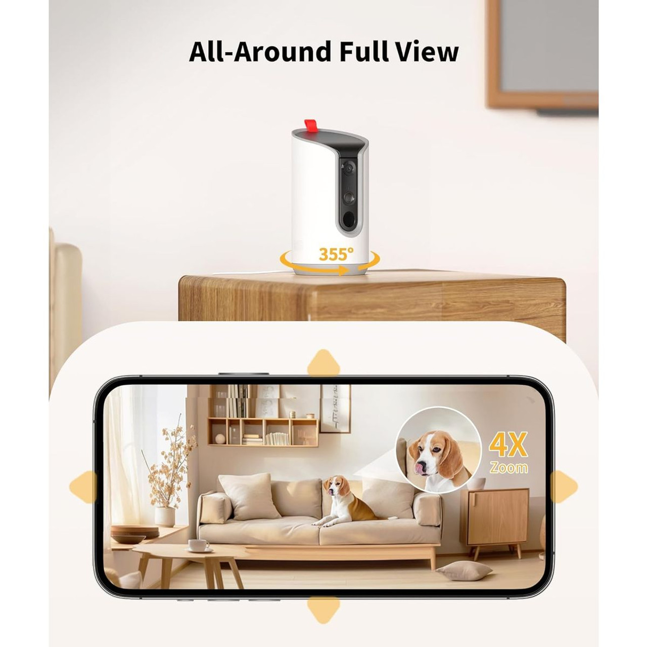 2K 360°View Pet Camera Treat Dispenser product image